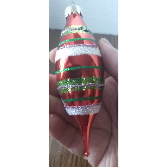 The Christmas Shoppe Red White and Green Holiday 4 Pack Bulb Ornaments - Picture 5 of 5